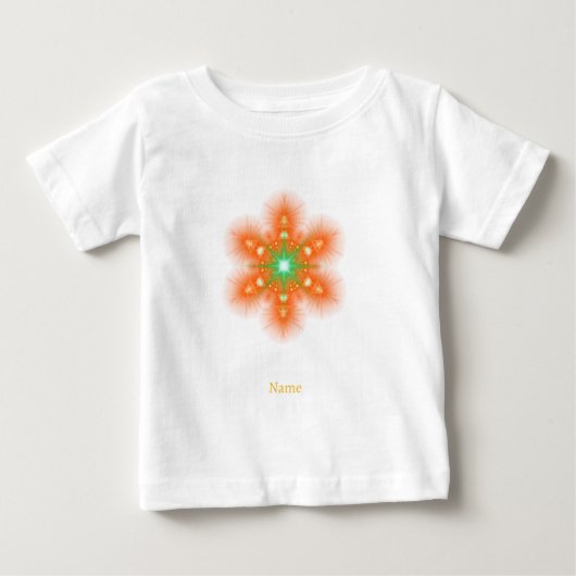 Futuristic Neon Glow Flower Graphic ベビーTシャツ (正面)