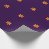 Futuristic Neon Glow Flower Graphic ラッピングペーパー (角)