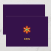 Futuristic Neon Glow Flower Graphic 招待状 (正面/裏面)