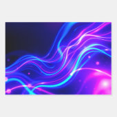 Futuristic Neon Liquid Waves – Electric Energy Flo ラッピングペーパーシート (正面3)
