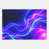 Futuristic Neon Liquid Waves – Electric Energy Flo ラッピングペーパーシート (正面2)