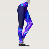 Futuristic Neon Liquid Waves – Electric Energy Flo レギンス (右)