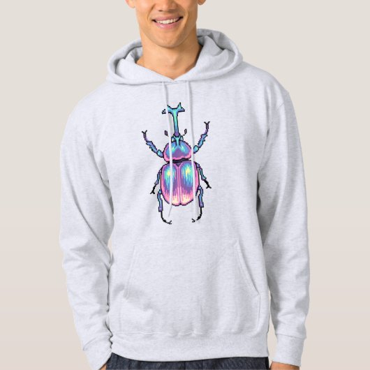Futuristic Pixel Beetle Streetwear Hoodie パーカ (正面)