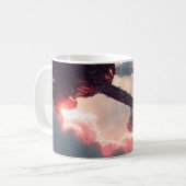 Futuristic platforms in the clouds at twilight コーヒーマグカップ (正面左)