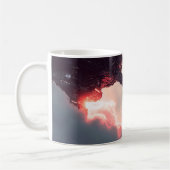 Futuristic platforms in the clouds at twilight コーヒーマグカップ (左)
