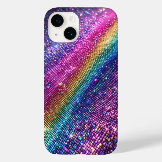 Futuristic Rainbow Pixel Sparkle Gradient Luxury M Case-Mate iPhoneケース (裏面)