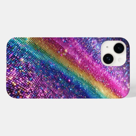 Futuristic Rainbow Pixel Sparkle Gradient Luxury M Case-Mate iPhoneケース (裏面 (横))