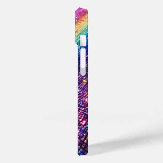 Futuristic Rainbow Pixel Sparkle Gradient Luxury M Case-Mate iPhoneケース (裏面 / 左)