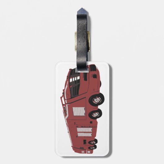 Futuristic Red Sci-Fi Command Vehicle ラゲッジタグ (裏面縦)