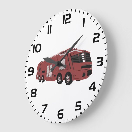 Futuristic Red Sci-Fi Command Vehicle ラージ壁時計 (傾斜)