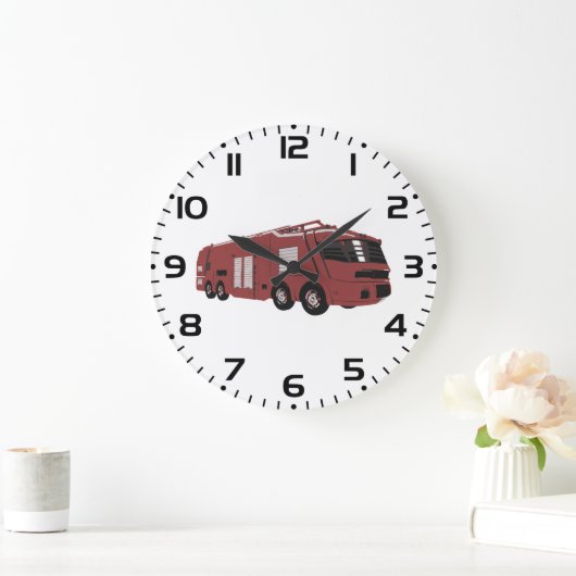 Futuristic Red Sci-Fi Command Vehicle ラージ壁時計 (ホーム)