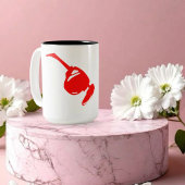 Futuristic Red Tech Design.For coders and develope ツートーンマグカップ