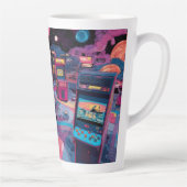 Futuristic Retro Arcade in Outer Space カフェラテマグ (右)