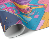 Futuristic Retro Arcade in Outer Space ラッピングペーパー (ロールコーナー)