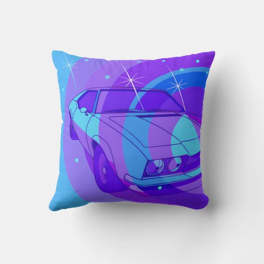 Futuristic Ride: Psychedelic Car Journey クッション (裏面)