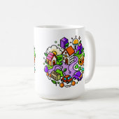 Futuristic Ride: Psychedelic Car Journey コーヒーマグカップ (正面右)