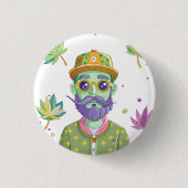 Futuristic Ride: Psychedelic Car Journey 缶バッジ (正面)