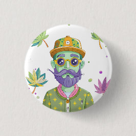 Futuristic Ride: Psychedelic Car Journey 缶バッジ