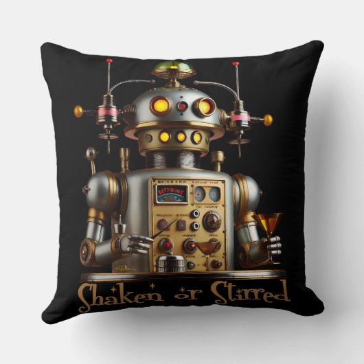 Futuristic Robot Bartender "Shaken or Stirred" クッション (裏面)