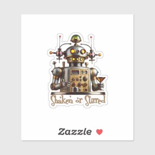 Futuristic Robot Bartender "Shaken or Stirred" シール (シート)