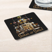 Futuristic Robot Bartender "Shaken or Stirred" スクエアペーパーコースター (アングル)