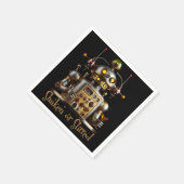 Futuristic Robot Bartender "Shaken or Stirred" スタンダードカクテルナプキン (角)