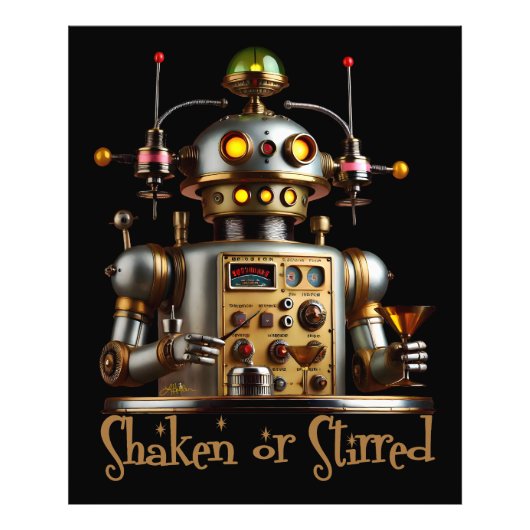 Futuristic Robot Bartender "Shaken or Stirred" フォトプリント (正面)