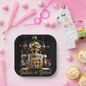 Futuristic Robot Bartender "Shaken or Stirred" ペーパープレート (パーティー)