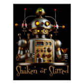 Futuristic Robot Bartender "Shaken or Stirred" ポスター (正面)