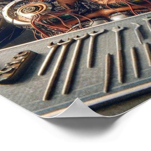 Futuristic Robot Engineer ポスター (角)