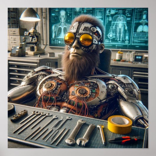 Futuristic Robot Engineer ポスター (正面)