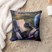 Futuristic Robot Writing Letter Forest Pillow クッション (ブランケット)