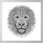 Futuristic Robotics Art: Cybernetic King Lion Head ポスター (正面)