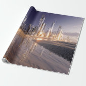 Futuristic Sci-Fi City Reflected In Desert Sands ラッピングペーパー (アンロールド)