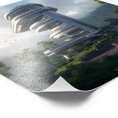 Futuristic skyscraper in the middle of the jungle フォトプリント            (角)