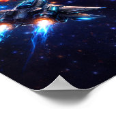 Futuristic Space Portal with Sci-Fi Spaceship – Co ポスター (角)