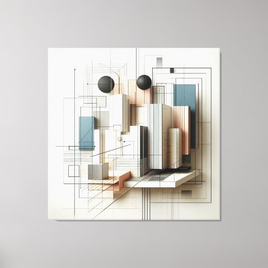 Futuristic Spatial Construct キャンバスプリント (正面)