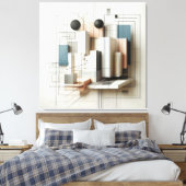 Futuristic Spatial Construct キャンバスプリント (インサイチュ (寝室))