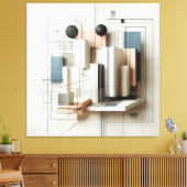 Futuristic Spatial Construct キャンバスプリント (インサイチュ (リビング))