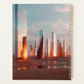Futuristic Surreal Mirror Towers In Desert プランナー手帳 (裏面)