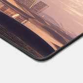 Futuristic Surreal Skyscrapers In Desert Landscape デスクマット (コーナー)