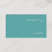 Futuristic Teal Geometric Layered Rectangle Modern 名刺 (裏面)