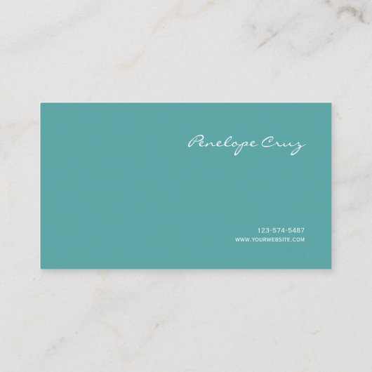 Futuristic Teal Geometric Layered Rectangle Modern 名刺 (裏面)