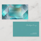 Futuristic Teal Geometric Layered Rectangle Modern 名刺 (正面/裏面)