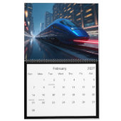 Futuristic Trains カレンダー (2月 2027)