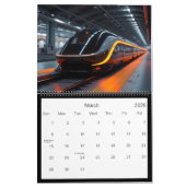 Futuristic Trains カレンダー (3月 2026)