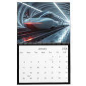 Futuristic Trains カレンダー (1月 2026)