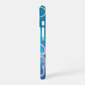 Futuristic Vibrant Neon Night Cityscape iPhone 16ケース (左側面)