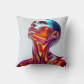 Futuristic woman portrait, sci-fi aesthetics, neon クッション (裏面)