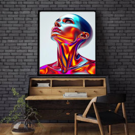 Futuristic woman portrait, sci-fi aesthetics, neon フォトプリント           